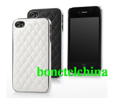 BoxWave iPhone 4S Lush Leather Case - Low Profile, Slim Fit Quilted Leather Snap Shell Cover- iPhone 4S Cases and Covers (Jet Black)