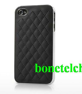 BoxWave iPhone 4S Lush Leather Case - Low Profile, Slim Fit Quilted Leather Snap Shell Cover- iPhone 4S Cases and Covers (Jet Black)