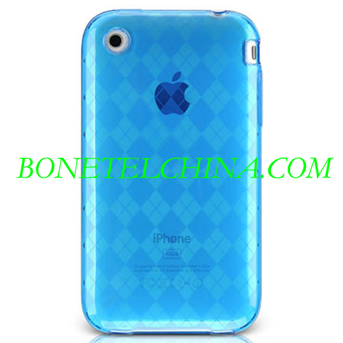 Apple iPhone 3G 3GS Crystal Skin - Blue Checker Design