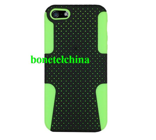 HHI Mesh Plate Duo Shield Case for iPhone 5 - Green/Black