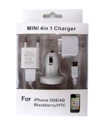 4 in 1 MINI charger for iPhone Blackberry HTC