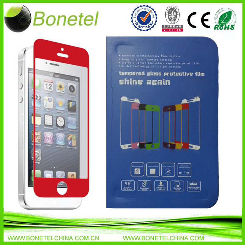 Colorful Explosion Proof Tempered Glass Film Screen Protector for iPhone iPhone 5 Red